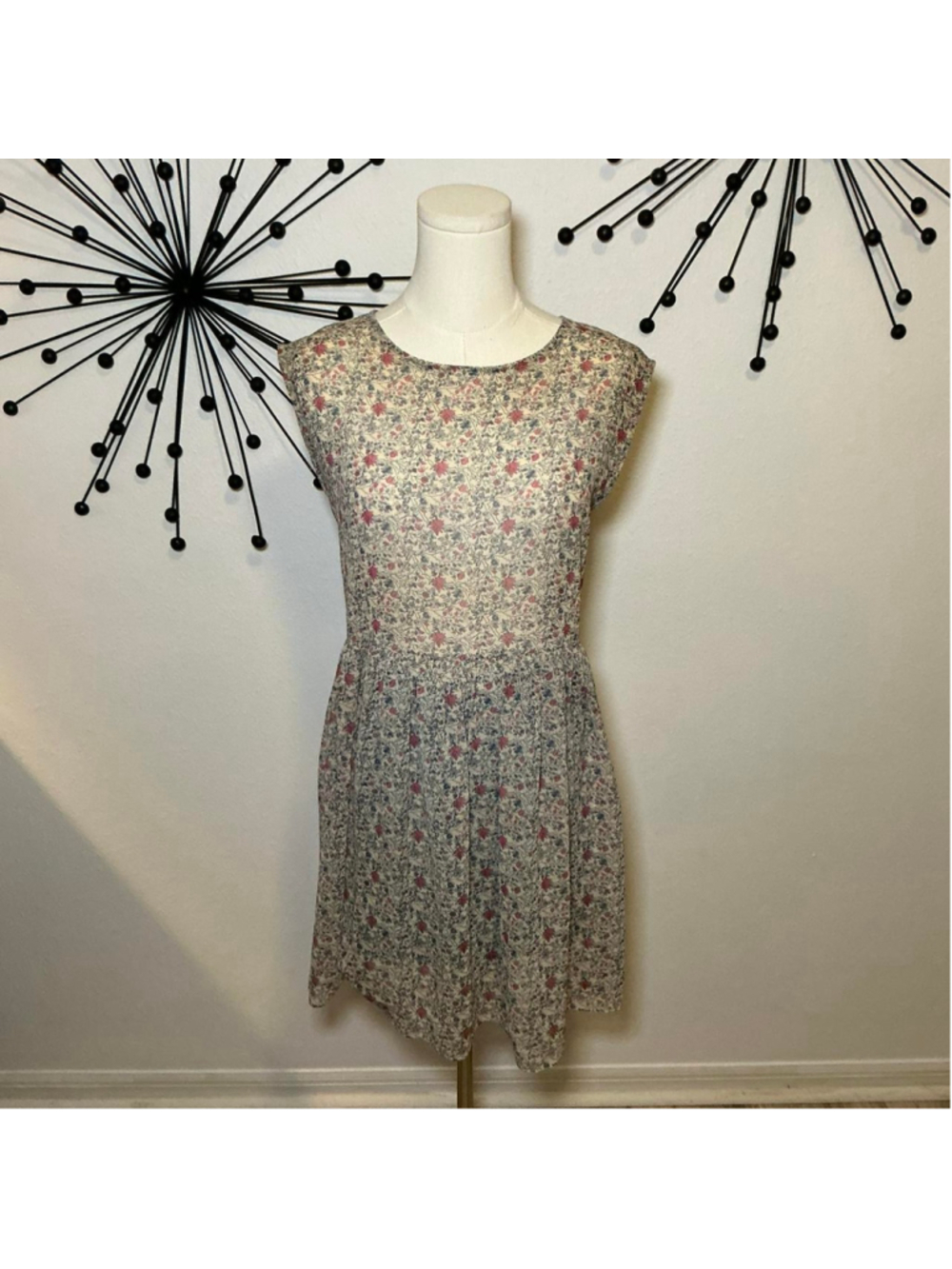 Madewell Floral Mini Dress XXS Sheer Cottagecore Boho Lightweight